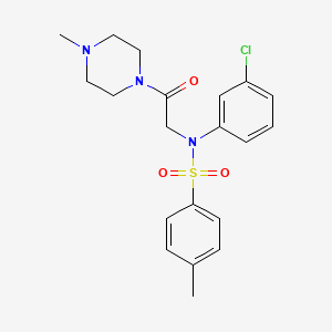 molecular formula C20H24ClN3O3S B5182800 N-(3-chlorophenyl)-4-methyl-N-[2-(4-methyl-1-piperazinyl)-2-oxoethyl]benzenesulfonamide 