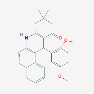 molecular formula C27H27NO3 B5182801 12-(2,5-dimethoxyphenyl)-9,9-dimethyl-8,9,10,12-tetrahydrobenzo[a]acridin-11(7H)-one 
