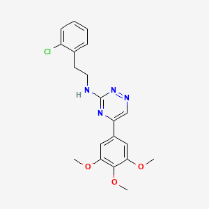 molecular formula C20H21ClN4O3 B5182808 N-[2-(2-chlorophenyl)ethyl]-5-(3,4,5-trimethoxyphenyl)-1,2,4-triazin-3-amine 