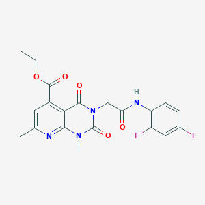 ethyl 3-{2-[(2,4-difluorophenyl)amino]-2-oxoethyl}-1,7-dimethyl-2,4-dioxo-1,2,3,4-tetrahydropyrido[2,3-d]pyrimidine-5-carboxylate