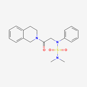 molecular formula C19H23N3O3S B5182830 N-[2-(3,4-dihydro-2(1H)-isoquinolinyl)-2-oxoethyl]-N',N'-dimethyl-N-phenylsulfamide 