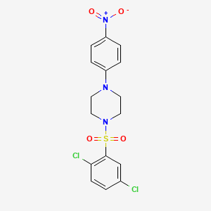 molecular formula C16H15Cl2N3O4S B5182838 1-[(2,5-dichlorophenyl)sulfonyl]-4-(4-nitrophenyl)piperazine 