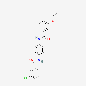 molecular formula C23H21ClN2O3 B5182847 3-chloro-N-{4-[(3-propoxybenzoyl)amino]phenyl}benzamide 