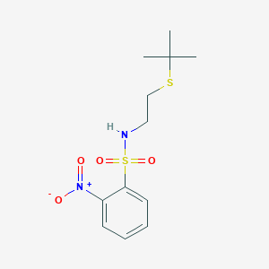 molecular formula C12H18N2O4S2 B5182870 N-[2-(tert-butylthio)ethyl]-2-nitrobenzenesulfonamide 