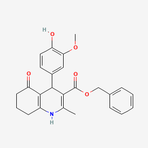 molecular formula C25H25NO5 B5182882 benzyl 4-(4-hydroxy-3-methoxyphenyl)-2-methyl-5-oxo-1,4,5,6,7,8-hexahydro-3-quinolinecarboxylate 