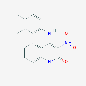 molecular formula C18H17N3O3 B5182885 4-[(3,4-dimethylphenyl)amino]-1-methyl-3-nitro-2(1H)-quinolinone 