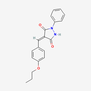 molecular formula C19H18N2O3 B5182893 1-phenyl-4-(4-propoxybenzylidene)-3,5-pyrazolidinedione 