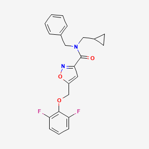 molecular formula C22H20F2N2O3 B5182916 N-benzyl-N-(cyclopropylmethyl)-5-[(2,6-difluorophenoxy)methyl]-3-isoxazolecarboxamide 