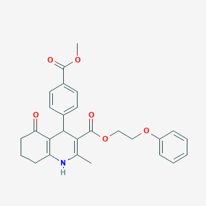 molecular formula C27H27NO6 B5182920 2-phenoxyethyl 4-[4-(methoxycarbonyl)phenyl]-2-methyl-5-oxo-1,4,5,6,7,8-hexahydro-3-quinolinecarboxylate 