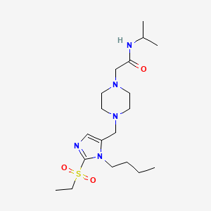 molecular formula C19H35N5O3S B5182946 2-(4-{[1-butyl-2-(ethylsulfonyl)-1H-imidazol-5-yl]methyl}-1-piperazinyl)-N-isopropylacetamide 