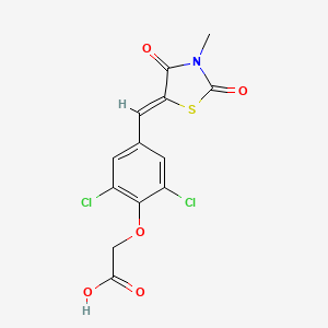 {2,6-dichloro-4-[(3-methyl-2,4-dioxo-1,3-thiazolidin-5-ylidene)methyl]phenoxy}acetic acid