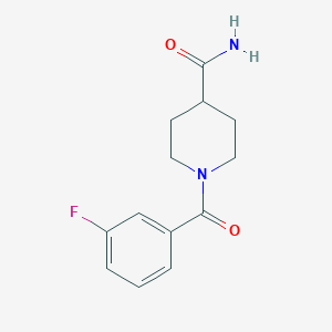 molecular formula C13H15FN2O2 B5182960 1-(3-fluorobenzoyl)-4-piperidinecarboxamide 