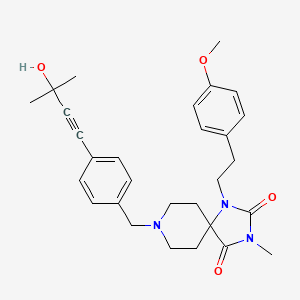 8-[4-(3-hydroxy-3-methyl-1-butyn-1-yl)benzyl]-1-[2-(4-methoxyphenyl)ethyl]-3-methyl-1,3,8-triazaspiro[4.5]decane-2,4-dione
