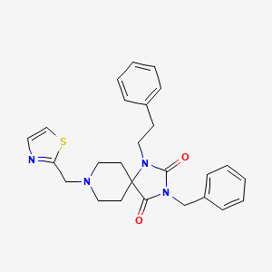 molecular formula C26H28N4O2S B5182986 3-benzyl-1-(2-phenylethyl)-8-(1,3-thiazol-2-ylmethyl)-1,3,8-triazaspiro[4.5]decane-2,4-dione 