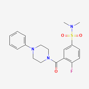 molecular formula C19H22FN3O3S B5182990 4-fluoro-N,N-dimethyl-3-[(4-phenyl-1-piperazinyl)carbonyl]benzenesulfonamide 