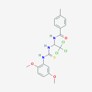 molecular formula C19H20Cl3N3O3S B5182992 4-methyl-N-[2,2,2-trichloro-1-({[(2,5-dimethoxyphenyl)amino]carbonothioyl}amino)ethyl]benzamide 