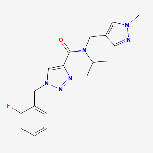 molecular formula C18H21FN6O B5183010 1-(2-fluorobenzyl)-N-isopropyl-N-[(1-methyl-1H-pyrazol-4-yl)methyl]-1H-1,2,3-triazole-4-carboxamide 