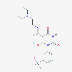 molecular formula C18H21F3N4O3 B5183013 5-({[2-(diethylamino)ethyl]amino}methylene)-1-[3-(trifluoromethyl)phenyl]-2,4,6(1H,3H,5H)-pyrimidinetrione 