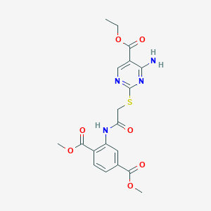 molecular formula C19H20N4O7S B5183031 dimethyl 2-[({[4-amino-5-(ethoxycarbonyl)-2-pyrimidinyl]thio}acetyl)amino]terephthalate 