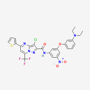 molecular formula C28H22ClF3N6O4S B5183043 3-chloro-N-{3-[3-(diethylamino)phenoxy]-5-nitrophenyl}-5-(2-thienyl)-7-(trifluoromethyl)pyrazolo[1,5-a]pyrimidine-2-carboxamide 