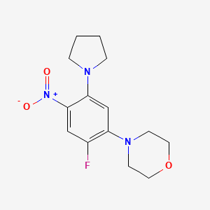 molecular formula C14H18FN3O3 B5183053 4-[2-fluoro-4-nitro-5-(1-pyrrolidinyl)phenyl]morpholine CAS No. 5845-36-3