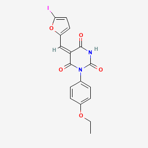 1-(4-ethoxyphenyl)-5-[(5-iodo-2-furyl)methylene]-2,4,6(1H,3H,5H)-pyrimidinetrione