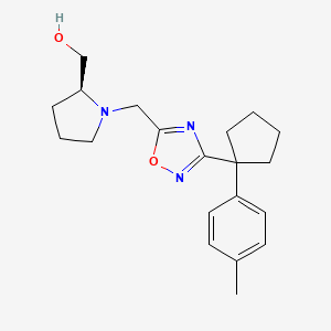 molecular formula C20H27N3O2 B5183078 [(2S)-1-({3-[1-(4-methylphenyl)cyclopentyl]-1,2,4-oxadiazol-5-yl}methyl)-2-pyrrolidinyl]methanol 