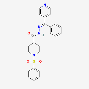 molecular formula C24H24N4O3S B5183084 N'-[phenyl(4-pyridinyl)methylene]-1-(phenylsulfonyl)-4-piperidinecarbohydrazide 