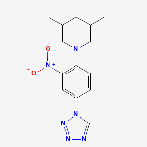 3,5-dimethyl-1-[2-nitro-4-(1H-tetrazol-1-yl)phenyl]piperidine