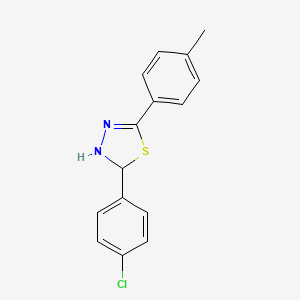 molecular formula C15H13ClN2S B5183094 2-(4-chlorophenyl)-5-(4-methylphenyl)-2,3-dihydro-1,3,4-thiadiazole 