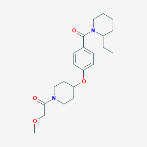 molecular formula C22H32N2O4 B5183144 2-ethyl-1-(4-{[1-(methoxyacetyl)-4-piperidinyl]oxy}benzoyl)piperidine 
