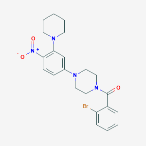 molecular formula C22H25BrN4O3 B5183145 1-(2-bromobenzoyl)-4-[4-nitro-3-(1-piperidinyl)phenyl]piperazine 
