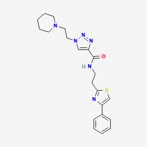 molecular formula C21H26N6OS B5183150 N-[2-(4-phenyl-1,3-thiazol-2-yl)ethyl]-1-[2-(1-piperidinyl)ethyl]-1H-1,2,3-triazole-4-carboxamide 