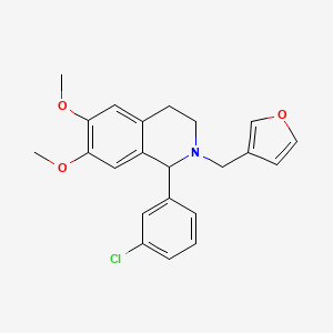 molecular formula C22H22ClNO3 B5183158 1-(3-chlorophenyl)-2-(3-furylmethyl)-6,7-dimethoxy-1,2,3,4-tetrahydroisoquinoline 