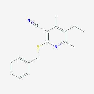 molecular formula C17H18N2S B5183162 2-(benzylthio)-5-ethyl-4,6-dimethylnicotinonitrile 