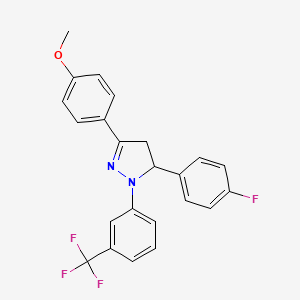 molecular formula C23H18F4N2O B5183171 5-(4-fluorophenyl)-3-(4-methoxyphenyl)-1-[3-(trifluoromethyl)phenyl]-4,5-dihydro-1H-pyrazole 