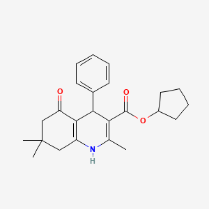 molecular formula C24H29NO3 B5183184 cyclopentyl 2,7,7-trimethyl-5-oxo-4-phenyl-1,4,5,6,7,8-hexahydro-3-quinolinecarboxylate 