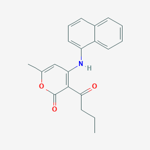 molecular formula C20H19NO3 B5183189 3-butyryl-6-methyl-4-(1-naphthylamino)-2H-pyran-2-one 