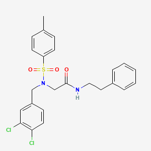 molecular formula C24H24Cl2N2O3S B5183202 N~2~-(3,4-dichlorobenzyl)-N~2~-[(4-methylphenyl)sulfonyl]-N~1~-(2-phenylethyl)glycinamide 
