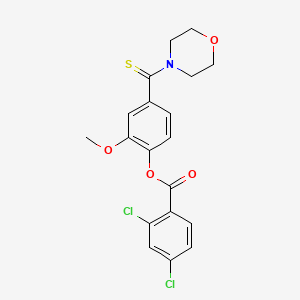 2-methoxy-4-(4-morpholinylcarbonothioyl)phenyl 2,4-dichlorobenzoate