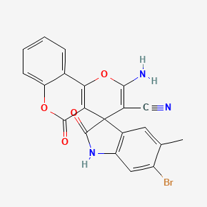molecular formula C21H12BrN3O4 B5183215 2'-amino-6-bromo-5-methyl-2,5'-dioxo-1,2-dihydro-5'H-spiro[indole-3,4'-pyrano[3,2-c]chromene]-3'-carbonitrile 
