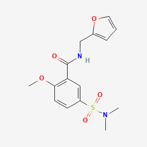 molecular formula C15H18N2O5S B5183238 5-[(dimethylamino)sulfonyl]-N-(2-furylmethyl)-2-methoxybenzamide 