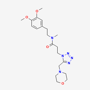 molecular formula C20H30N6O4 B5183299 N-[2-(3,4-dimethoxyphenyl)ethyl]-N-methyl-3-[5-(4-morpholinylmethyl)-1H-tetrazol-1-yl]propanamide 