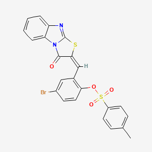 molecular formula C23H15BrN2O4S2 B5183303 4-bromo-2-[(3-oxo[1,3]thiazolo[3,2-a]benzimidazol-2(3H)-ylidene)methyl]phenyl 4-methylbenzenesulfonate 