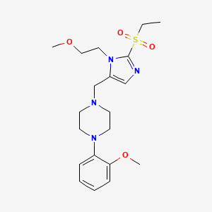 molecular formula C20H30N4O4S B5183305 1-{[2-(ethylsulfonyl)-1-(2-methoxyethyl)-1H-imidazol-5-yl]methyl}-4-(2-methoxyphenyl)piperazine 