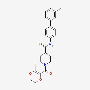 molecular formula C25H28N2O4 B5183325 N-(3'-methyl-4-biphenylyl)-1-[(3-methyl-5,6-dihydro-1,4-dioxin-2-yl)carbonyl]-4-piperidinecarboxamide 