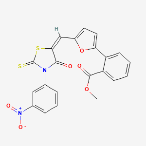 molecular formula C22H14N2O6S2 B5183327 methyl 2-(5-{[3-(3-nitrophenyl)-4-oxo-2-thioxo-1,3-thiazolidin-5-ylidene]methyl}-2-furyl)benzoate 