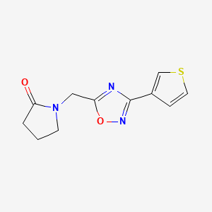 molecular formula C11H11N3O2S B5183349 1-{[3-(3-thienyl)-1,2,4-oxadiazol-5-yl]methyl}-2-pyrrolidinone 