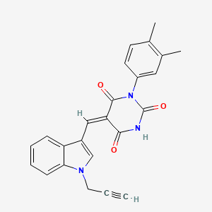 molecular formula C24H19N3O3 B5183358 1-(3,4-dimethylphenyl)-5-{[1-(2-propyn-1-yl)-1H-indol-3-yl]methylene}-2,4,6(1H,3H,5H)-pyrimidinetrione 