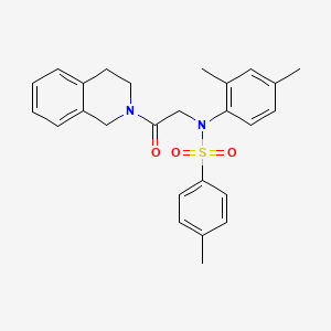 molecular formula C26H28N2O3S B5183359 N-[2-(3,4-dihydro-2(1H)-isoquinolinyl)-2-oxoethyl]-N-(2,4-dimethylphenyl)-4-methylbenzenesulfonamide 